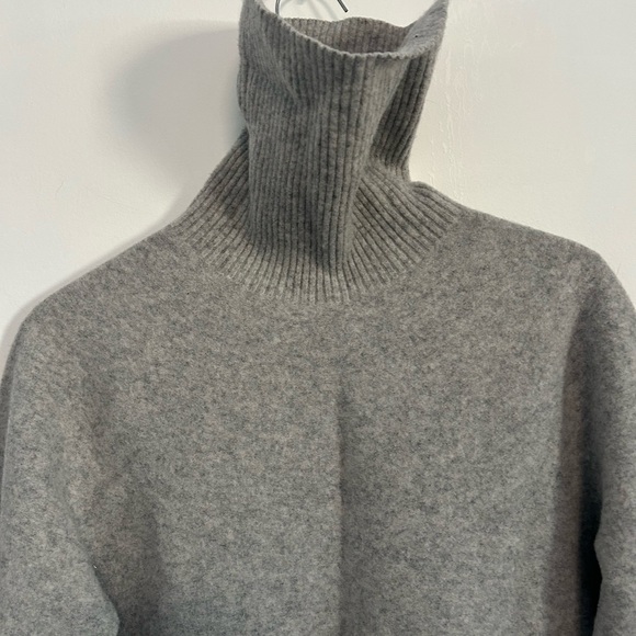 Gray Turtleneck Sweater Dress- 100% wool - Picture 3 of 6
